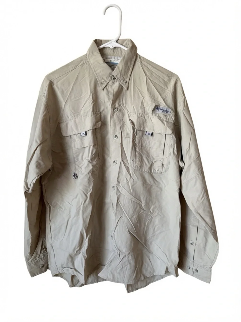 Columbia PFG Performance Fishing Gear Khaki Shirt